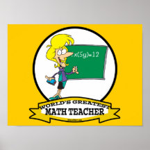WELTBESTER MATHE-LEHRER-FRAUEN-CARTOON PLAKATE
