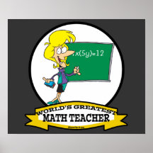 WELTBESTER MATHE-LEHRER-FRAUEN-CARTOON POSTER