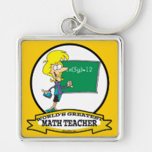 WELTBESTER MATHE-LEHRER-FRAUEN-CARTOON SCHLÜSSELBAND