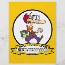 WELTBESTER NERDY PROFESSOR CARTOON BEDRUCKTE FLYER