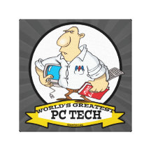 WELTBESTER PCtech-MANN-CARTOON Gespannte Galeriedrucke