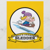 WELTBESTER SLEDDER-MÄDCHEN-CARTOON VOLLFARBIGE FLYER