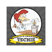 WELTBESTER TECHIE FRAUEN-CARTOON GESPANNTE GALERIE DRUCKE