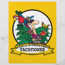 WELTBESTER VACATIONER-MANN-CARTOON FLYERDESIGN