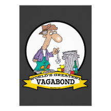 WELTBESTER VAGABUND-MANN-CARTOON EINLADUNGSKARTEN