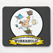 WELTBESTER WORKAHOLIC-MANN-CARTOON MOUSEPAD