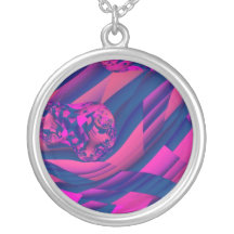 Welten herstellen - abstrakte Fraktal-Magenta-Magi Personalisierter Schmuck
