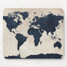Weltkarte beunruhigte Marine Mousepad