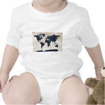 Weltkarte beunruhigte Marine T-shirt