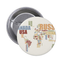Weltkarte in den Wörtern Buttons