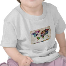Weltkarte-städtisches Aquarell T-shirts
