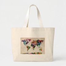 Weltkarte-städtisches Aquarell Taschen