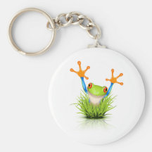 Wenig Baum-Frosch im Gras Schlüsselband