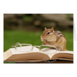 wenig Chipmunk erwägt sein Buch Grußkarten