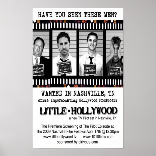 Wenig Hollywood - Verbrecherfoto-Plakat