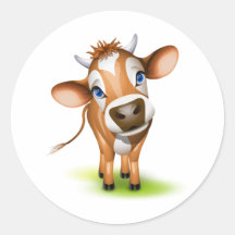 Wenig Jerseykuh Runde Aufkleber