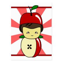 Wenig Kawaii Apple Junge mit Samen Visitenkarten Vorlage