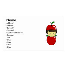 Wenig Kawaii Apple Junge Visitenkarten Vorlage