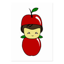 Wenig Kawaii Apple Junge Visitenkartenvorlage