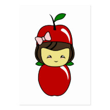 Wenig Kawaii Apple Mädchen Visitenkarten