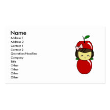 Wenig Kawaii Apple Mädchen Visitenkartenvorlage