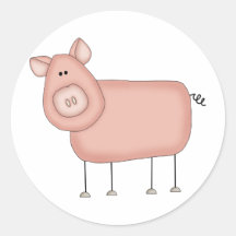 Wenig Piggy. Runder Sticker