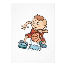 wenig tröpfelnder Ball des Basketballkinderjungen Personalisierte Einladungskarte