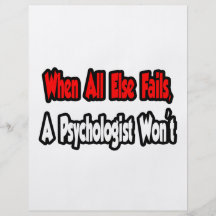 Wenn ganz sonst versagt, wird ein Psychologe nicht Personalisierte Flyer