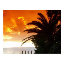 Wenn The Sun Orange dreht Postkarte