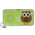 Wer? Herr Owl Cartoon Green mit Punkten Mp3 Speaker