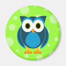 Wer? Herr Owl Cartoon Kühlschrankmagnete