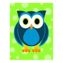 Wer? Herr Owl Cartoon Postkarte