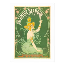 Wermut Blanoui Vintage Wermut-Plakat-Kunst Postkarte