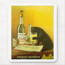 Wermut-Bürger-und Katzen-Vintage Plakat-Kunst Mauspads