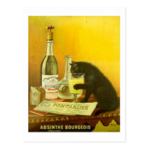 Wermut-Bürger-und Katzen-Vintage Plakat-Kunst Postkarte