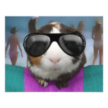 Wertlosmeerschweinchen des Strandes Personalisierte Einladungskarte
