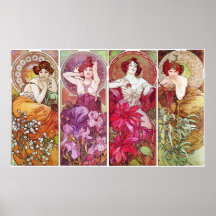 Wertvolle Steine und Blumen, Alphonse Mucha Posterdrucke