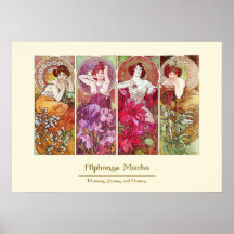 Wertvolle Steine und Blumen, Alphonse Mucha Plakate