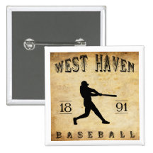 Westconnecticut-Baseball des hafen-1891 Buttons
