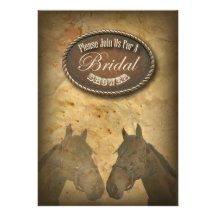 Western-PferdeCowgirls-Brautparty-Einladung