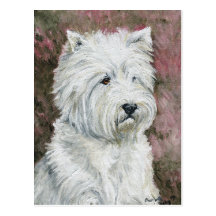 WestHighlland weiße Terrier Hundekunst-Postkarte
