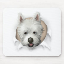 Westhochland Terrier, das heraus sprengt Mousepad