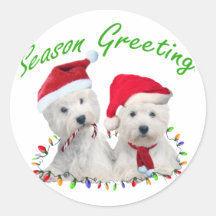 Westhochland-Terrier-Weihnachtskumpel Stickers