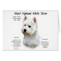 Westhochland-weißes Terrier-Geschichtsentwurf Karten