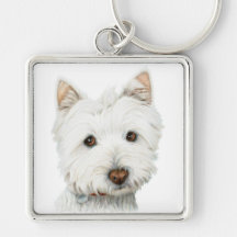 Westhochland-weißes Terrier-Hund Schlüsselanhänger