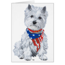 Westhochland weißes Terrier patriotisch Karten