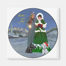 Westie u. Scottie-Weihnachtsliede Kühlschrankmagnet