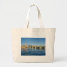 Westminster bridge and big ben tote bag