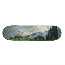 Wheatfield with Cypresses Custom Skate Board