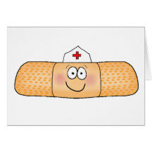 Whimsicla Pflaster-Verband mit dem Krankenschweste Grußkarte